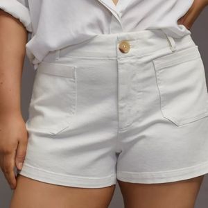 Anthropologie plus denim shorts, 22 W, white
